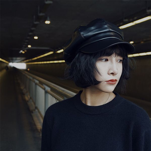 foux newsboy caps women autumn winter pu leather pure color elastic band baker boy painter octagonal hat casquette korean style, Blue;gray
foux newsboy caps women autumn winter pu leather pure color elastic band baker boy painter octagonal hat casquette korean style, Blue;gray