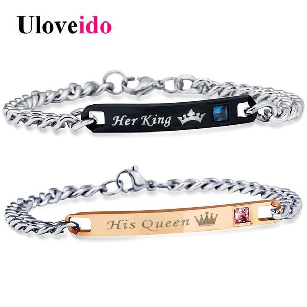 uloveido her king his queen bracelets for women and men jewelry stainless steel bracelet couple wedding jewellery 35% off sn116, Black
uloveido her king his queen bracelets for women and men jewelry stainless steel bracelet couple wedding jewellery 35% off sn116, Black