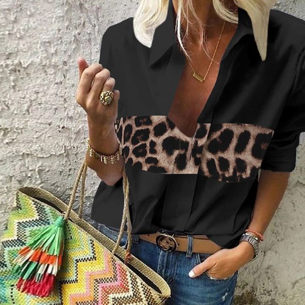 2020 leopard stitching blouse womens clothing autumn v-neck long sleeve shirts casual loose vintage blusas 5xl, White
2020 leopard stitching blouse womens clothing autumn v-neck long sleeve shirts casual loose vintage blusas 5xl, White