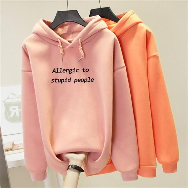женщины толстовка крупногабаритный hoodie harajuku аллергический для глупцы письма печати толстовки winter warm tracksuit plus размер 4xl, Black 
женщины толстовка крупногабаритный hoodie harajuku аллергический для глупцы письма печати толстовки winter warm tracksuit plus размер 4xl, Black