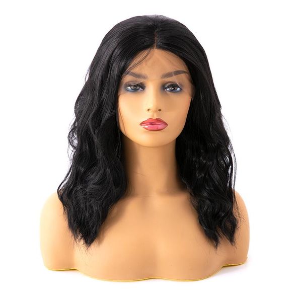 14 inch synthetic lace front body wave wigs natural looking with soft handfeeling wholesale bussiness, Black
14 inch synthetic lace front body wave wigs natural looking with soft handfeeling wholesale bussiness, Black
