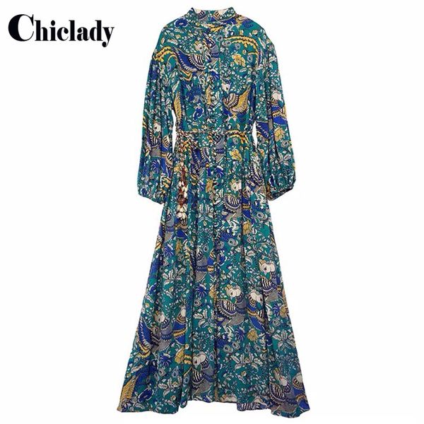 chiclady fashion autumn new arrival maxi dress grenn printed single breasted long sleeve dresses with belt vestidos, Black;gray
chiclady fashion autumn new arrival maxi dress grenn printed single breasted long sleeve dresses with belt vestidos, Black;gray