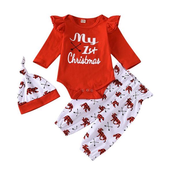 newborn infant baby girl my first christmas outfit letter print romper+deer print pants+hat set fashion 3-piece outfit set, White
newborn infant baby girl my first christmas outfit letter print romper+deer print pants+hat set fashion 3-piece outfit set, White