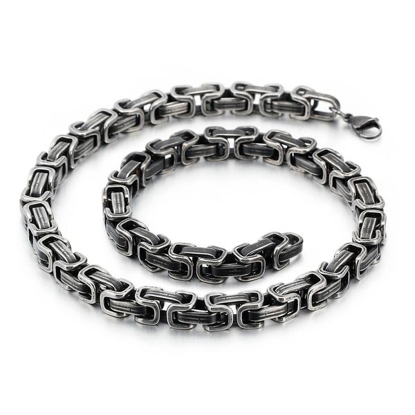 kn108173-z mens collarbone chain vintage black stainless steel square box- link byzantine chain necklace xmas gifts 8mm/5mm 20, Silver
kn108173-z mens collarbone chain vintage black stainless steel square box- link byzantine chain necklace xmas gifts 8mm/5mm 20, Silver