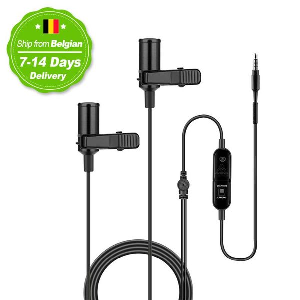 kimafun dual lavalier microphone handsclip-on lapel microphone mini collar condenser mic for camera dslr phone pc laptop
kimafun dual lavalier microphone handsclip-on lapel microphone mini collar condenser mic for camera dslr phone pc laptop