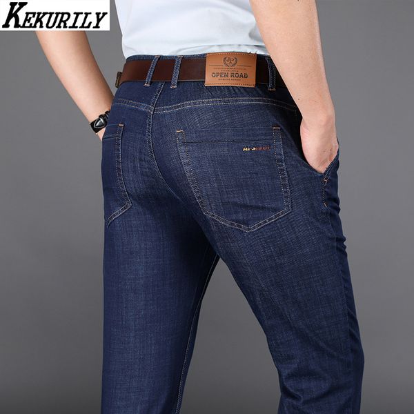 men's jeans business for men spring summer straight stretch male stoashed thin denim pants big size lightweight long trousers, Blue
men's jeans business for men spring summer straight stretch male stoashed thin denim pants big size lightweight long trousers, Blue