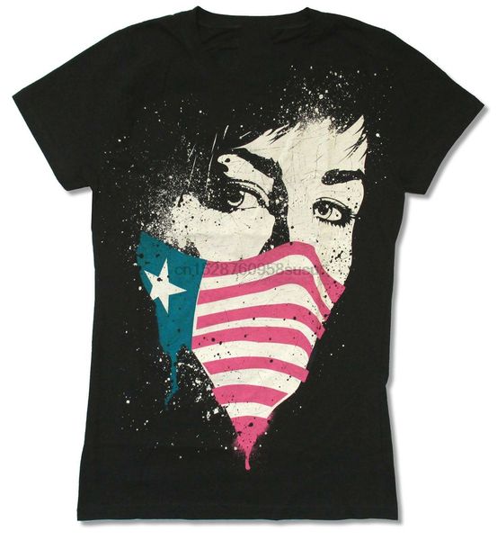 green day flag mask girls juniors black t shirt new fashion tee shirt