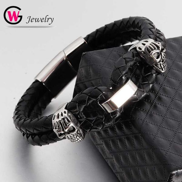 charm bracelets 2021 punk braided male wrap leather bracelet & bangle for men stainless steel fashion bangles gifts metal sport masculina wg, Golden;silver
charm bracelets 2021 punk braided male wrap leather bracelet & bangle for men stainless steel fashion bangles gifts metal sport masculina wg, Golden;silver