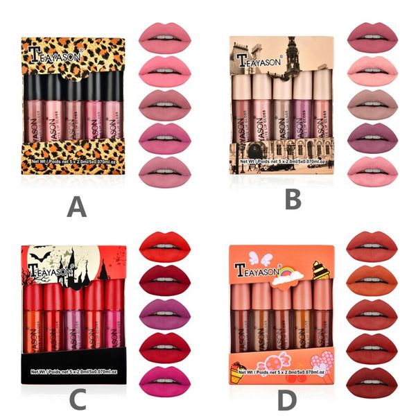 new arrive 5pcs matte lipstick set lip makeup velvet lip gloss kit long-lasting waterproof non-stick cup liquid
new arrive 5pcs matte lipstick set lip makeup velvet lip gloss kit long-lasting waterproof non-stick cup liquid