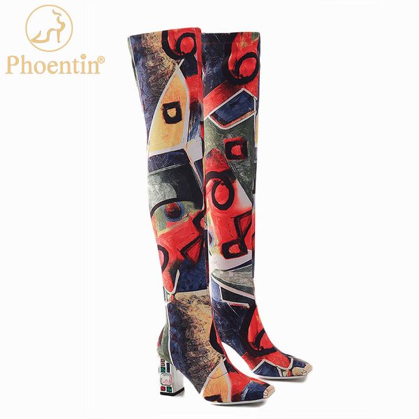 phoentin geometric autumn boots colorful thigh boots dollars printed shoes women vintage overknee metal toe crystal heels ft1164, Black
phoentin geometric autumn boots colorful thigh boots dollars printed shoes women vintage overknee metal toe crystal heels ft1164, Black