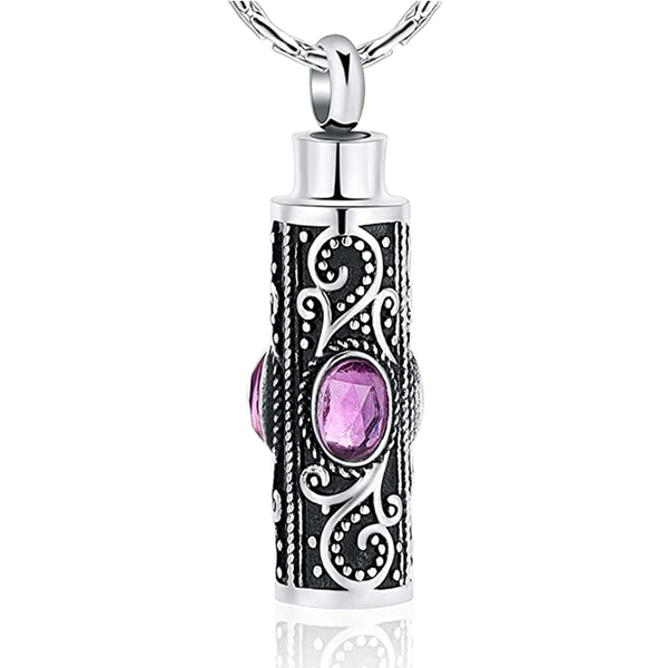cremation necklace for ashes with crystal stainless steel cylinder urn locket memorial ashes keepsake jewelry, Silver
cremation necklace for ashes with crystal stainless steel cylinder urn locket memorial ashes keepsake jewelry, Silver