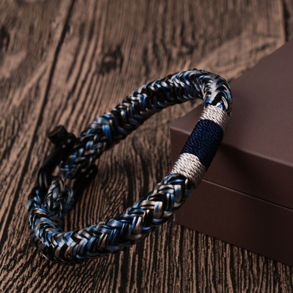 charm bracelets fashion three-color outdoor woven hand rope tide take men's jewelry, Golden;silver
charm bracelets fashion three-color outdoor woven hand rope tide take men's jewelry, Golden;silver