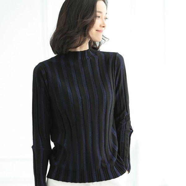 knitted pullovers women sweaters 2018 new autumn long sleeve half turtleneck fashion striped pullover pull femme woman knit top, White;black
knitted pullovers women sweaters 2018 new autumn long sleeve half turtleneck fashion striped pullover pull femme woman knit top, White;black