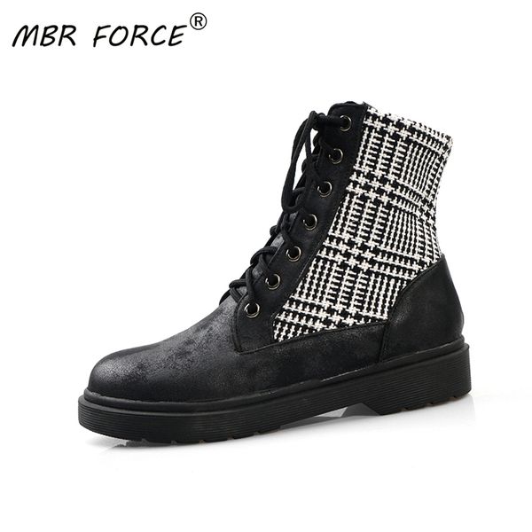 mbr force new party shopping autumn winter patchwork ladies lace up round toe women boots big size 34-43 woman shoes flats black
mbr force new party shopping autumn winter patchwork ladies lace up round toe women boots big size 34-43 woman shoes flats black