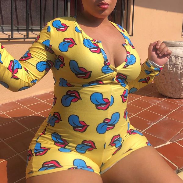 women deep v-neck short jumpsuit long sleeve one piece bodysuit bodycon pajama print romper overall plus size, Black;white
women deep v-neck short jumpsuit long sleeve one piece bodysuit bodycon pajama print romper overall plus size, Black;white