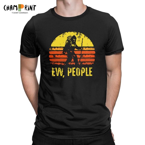 men's t-shirt bigfoot ew people retro style awesome tees sasquatch monster hunter t shirt crew neck clothes plus size