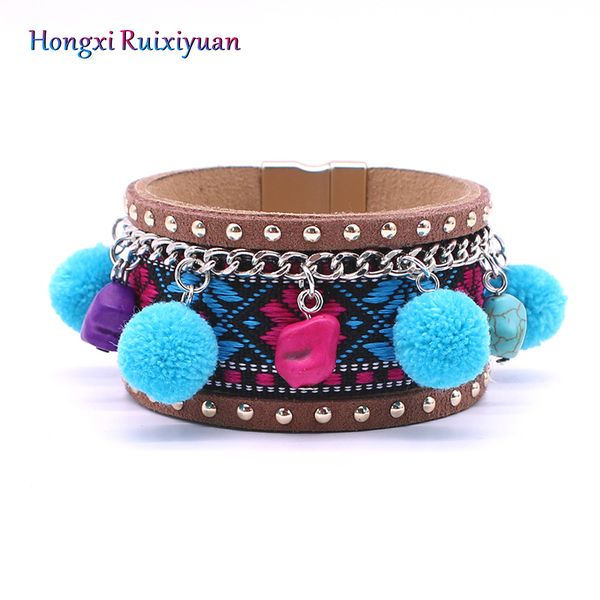 leather bracelet fashion handmade charm bracelet ladies vintage leather and bohemian female party jewelry, Black 
leather bracelet fashion handmade charm bracelet ladies vintage leather and bohemian female party jewelry, Black