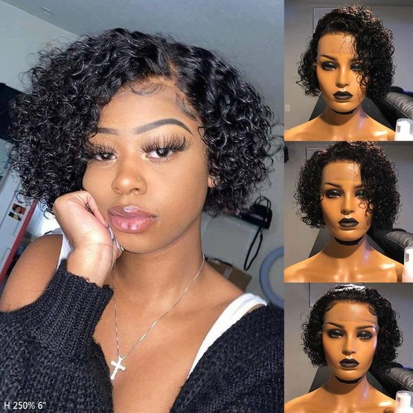 pixie cut curly bob 360 lace front human hair wig 180% pre plucked 13x4 short curly natural black brazilian remy 4x4 closure wig, Black;brown
pixie cut curly bob 360 lace front human hair wig 180% pre plucked 13x4 short curly natural black brazilian remy 4x4 closure wig, Black;brown