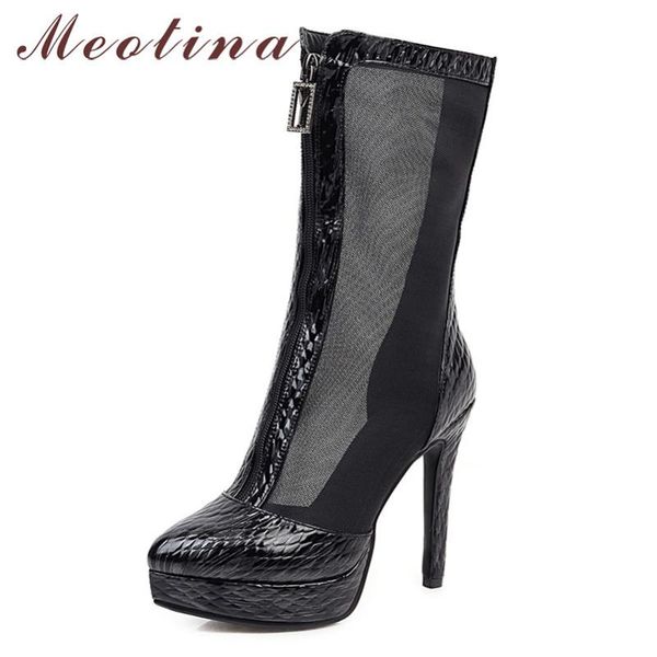 meotina summer mid calf boots women shoes mixed colors platform thin high heels boots cutout zipper shoes lady spring 33-43, Black
meotina summer mid calf boots women shoes mixed colors platform thin high heels boots cutout zipper shoes lady spring 33-43, Black