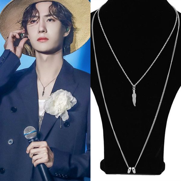 pendant necklaces korea kpop double layer stainless steel feather mens jewelry 361l long silver color necklace
pendant necklaces korea kpop double layer stainless steel feather mens jewelry 361l long silver color necklace