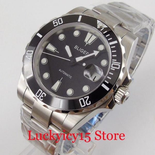 bliger automatic black 40mm men watch rotating bezel sapphire glass steel band miyota movement, Slivery;brown
bliger automatic black 40mm men watch rotating bezel sapphire glass steel band miyota movement, Slivery;brown