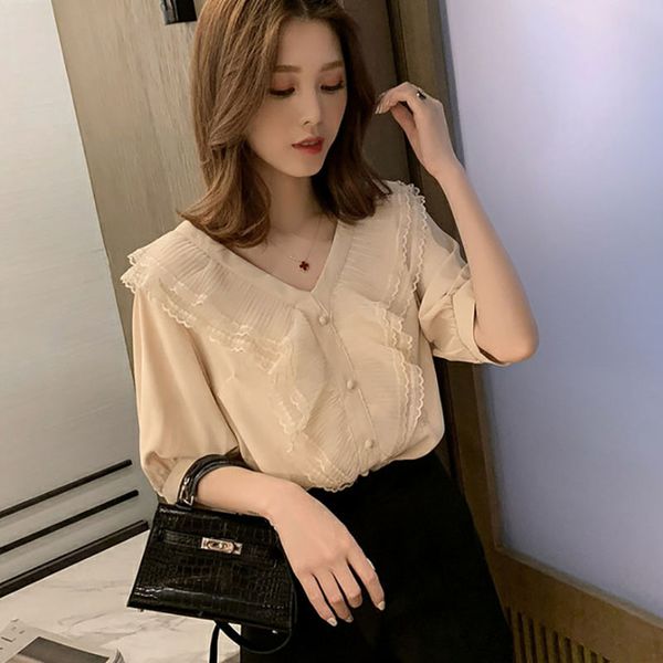 spring summer style women chiffon blouses shirts lady casual short lantern sleeve v-neck ruffles chiffon blusas dd8945, White
spring summer style women chiffon blouses shirts lady casual short lantern sleeve v-neck ruffles chiffon blusas dd8945, White