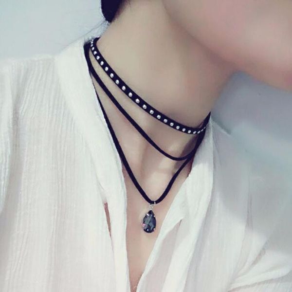jouval fashion multi layered leather chokers thin suede choker necklace with crystal women chocker accessories n1659, Golden;silver
jouval fashion multi layered leather chokers thin suede choker necklace with crystal women chocker accessories n1659, Golden;silver