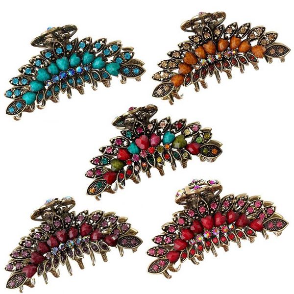 vintage elegant big crystal hair jaw clip clamp flower metal rhinestone hair for women accessories peacock jewelry, Golden;silver
vintage elegant big crystal hair jaw clip clamp flower metal rhinestone hair for women accessories peacock jewelry, Golden;silver