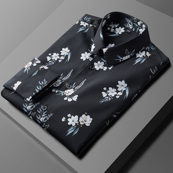 spring mens shirts luxury flower printing long sleeve casual mens dress shirts fashion slim fit party male, White;black
spring mens shirts luxury flower printing long sleeve casual mens dress shirts fashion slim fit party male, White;black