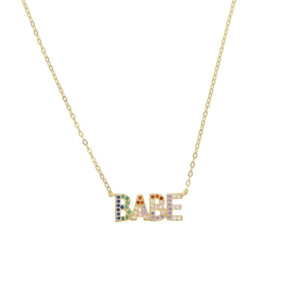 new arrived 925 sterling silver letter babe pendant necklaces for women children paved rainbow cz choker jewelry
new arrived 925 sterling silver letter babe pendant necklaces for women children paved rainbow cz choker jewelry