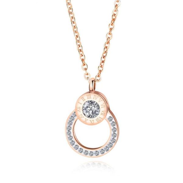 lan fashion cubic zirconia titanium steel necklace rose gold roman numerals necklace for women birthday gift, Silver
lan fashion cubic zirconia titanium steel necklace rose gold roman numerals necklace for women birthday gift, Silver