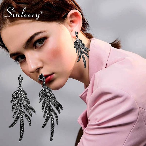 dangle & chandelier sinleery retro black cubic zirconia big leaf long earrings drop for women statement jewelry unique design es168 ssh, Silver
dangle & chandelier sinleery retro black cubic zirconia big leaf long earrings drop for women statement jewelry unique design es168 ssh, Silver