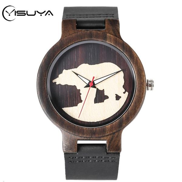 yisuya creative 3d polar bear silhouette design wood watch for men women genuine leather wristwatch quartz timepiece man clock, Slivery;brown
yisuya creative 3d polar bear silhouette design wood watch for men women genuine leather wristwatch quartz timepiece man clock, Slivery;brown