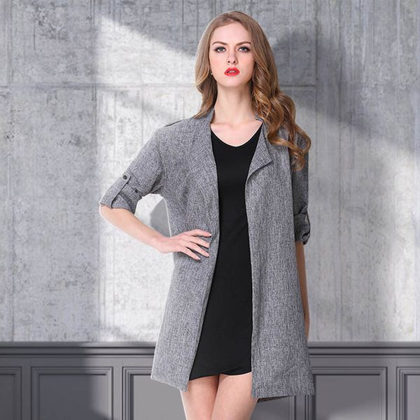 spring and autumn women's long grey cardigan buttonless windbreaker casual and stylish coat jacket for women, Black
spring and autumn women's long grey cardigan buttonless windbreaker casual and stylish coat jacket for women, Black