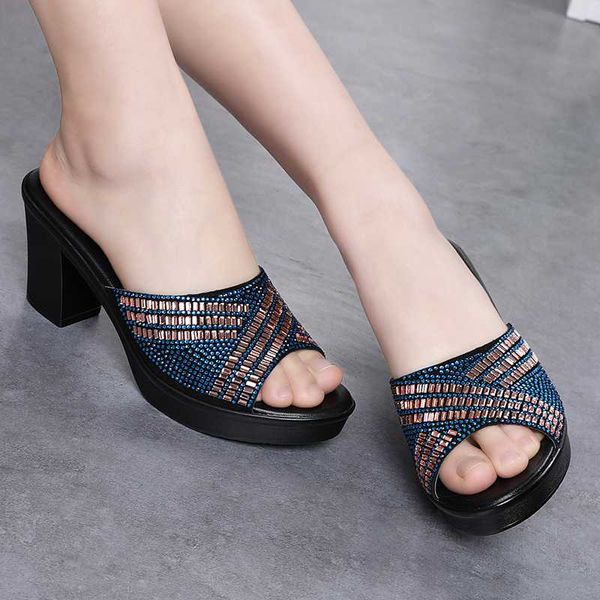 2020 summer new women slippers rhinestone genuine leather sandals 8 cm hight heel sandals women slippers wedding shoes, Black
2020 summer new women slippers rhinestone genuine leather sandals 8 cm hight heel sandals women slippers wedding shoes, Black