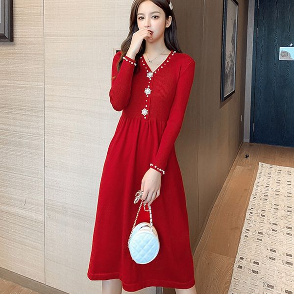 korean sweater dress women knitted sweaters dresses for women long sleeve beading knitted midi dresses woman vestido de mujer, Black;gray
korean sweater dress women knitted sweaters dresses for women long sleeve beading knitted midi dresses woman vestido de mujer, Black;gray