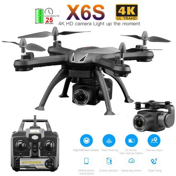 x6s rc drone 4k hd wifi fpv camera quadcopter remote control drones helicopter headless mode altitude hold aircraft toy gift
x6s rc drone 4k hd wifi fpv camera quadcopter remote control drones helicopter headless mode altitude hold aircraft toy gift