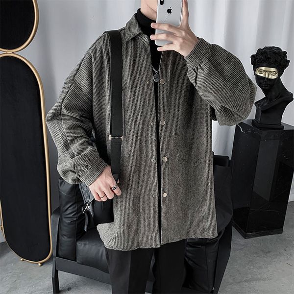men's casual shirts winter thick shirt warm fashion solid color retro men streetwear wild loose korean long-sleeved mens, White;black
men's casual shirts winter thick shirt warm fashion solid color retro men streetwear wild loose korean long-sleeved mens, White;black