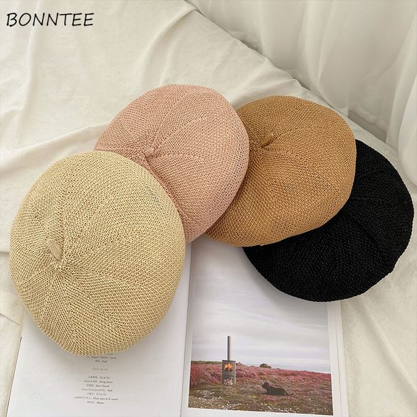 berets women breathable new trendy summer chic korean elegant casual ladies beret hat all-match ins vintage pure pink femme caps, Blue;gray
berets women breathable new trendy summer chic korean elegant casual ladies beret hat all-match ins vintage pure pink femme caps, Blue;gray