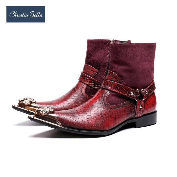 christia bella fashion red suede leather patchwork men boots winter pointed toe men short boots large size party dress, Black
christia bella fashion red suede leather patchwork men boots winter pointed toe men short boots large size party dress, Black