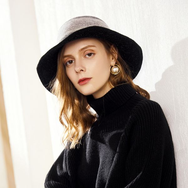 h757 women wool fedoras hat fall winter fashion short brim cap female travel shopping outdoor sunshade casual hats, Blue;gray
h757 women wool fedoras hat fall winter fashion short brim cap female travel shopping outdoor sunshade casual hats, Blue;gray