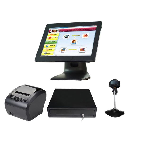 whole set point of sales 15 inch touch screen system all in one for retailers cash register printer fanless terminal
whole set point of sales 15 inch touch screen system all in one for retailers cash register printer fanless terminal