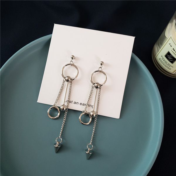dangle & chandelier 1pair simple punk long tassel cone earrings women jewelry korea exquisite hip hop round circle chain drop e224, Silver
dangle & chandelier 1pair simple punk long tassel cone earrings women jewelry korea exquisite hip hop round circle chain drop e224, Silver