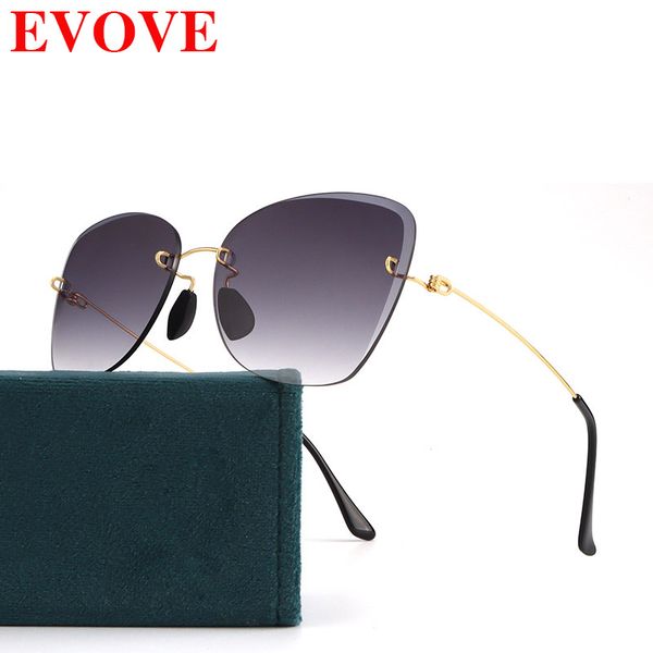 evove cat eye sunglasses women 2020 ladies sun glasses for female rimless gradient fashion ultralight, White;black
evove cat eye sunglasses women 2020 ladies sun glasses for female rimless gradient fashion ultralight, White;black