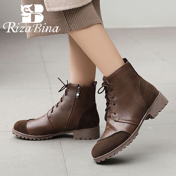 boots rizabina ankle for women round toe low heel lace up patchwork shoes casual classic female footwear winter size 34-43, Black
boots rizabina ankle for women round toe low heel lace up patchwork shoes casual classic female footwear winter size 34-43, Black