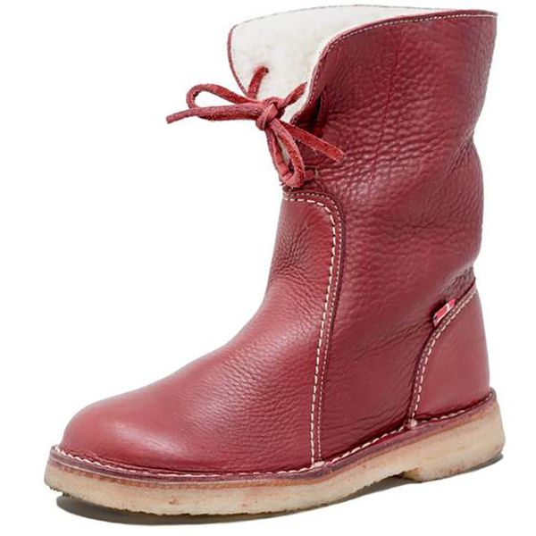 snow boots lace up turned over furring and thickening winter boots comfortable warm solid leather travel shoes flat heels, Black
snow boots lace up turned over furring and thickening winter boots comfortable warm solid leather travel shoes flat heels, Black