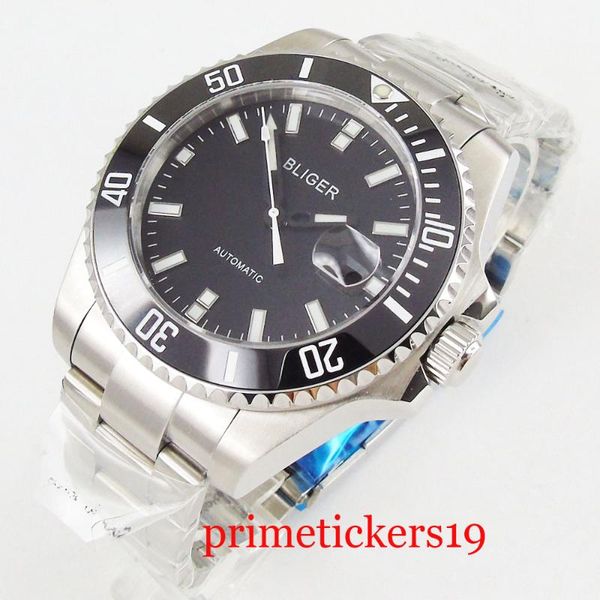wristwatches 43mm bliger black dial ceramic rotating bezel date sapphire glass automatic movement mens watch, Slivery;brown
wristwatches 43mm bliger black dial ceramic rotating bezel date sapphire glass automatic movement mens watch, Slivery;brown