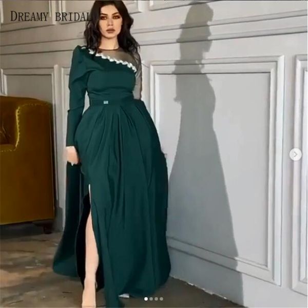 green long evening dresses illuison neck high splits matte satin saudi arabic gowns, White;black
green long evening dresses illuison neck high splits matte satin saudi arabic gowns, White;black
