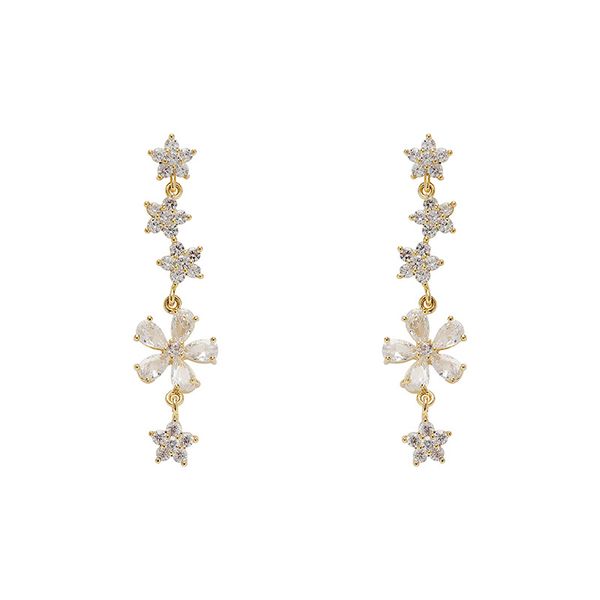 2020 new wave of light and luxurious super flash flowers zircon earrings temperament long earrings ladies gift, Silver
2020 new wave of light and luxurious super flash flowers zircon earrings temperament long earrings ladies gift, Silver