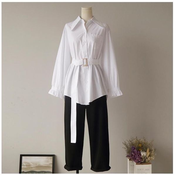 women's blouses & shirts 2021 arrival fashion white slim for women with belts
women's blouses & shirts 2021 arrival fashion white slim for women with belts